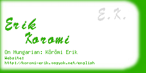 erik koromi business card