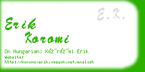 erik koromi business card